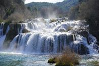 Waterfalls Near Green Trees