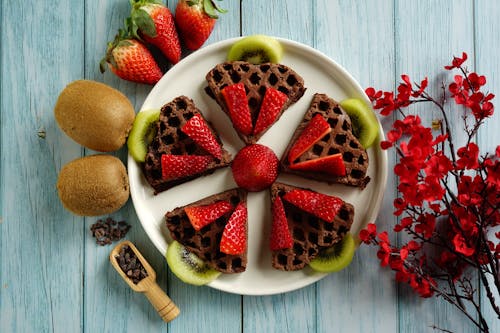 Kostnadsfria Kostnadsfri bild av efterrätt, frukt, jordgubbar Stock foto