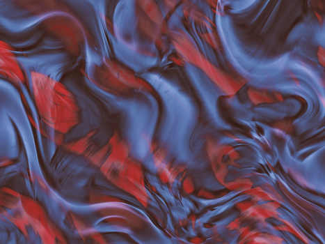 Vibrant abstract art with swirling red and blue patterns creating a dynamic fluid texture.