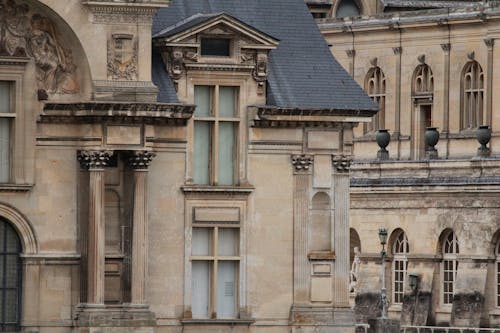Close-up of the Facade of the Chateau de Chantilly, Chantilly, Oise, France 