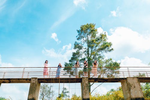 Landscape Photography of People on Bridge