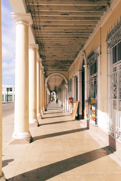 Walked Column Arched Walkway along Columns · Free Stock Photo