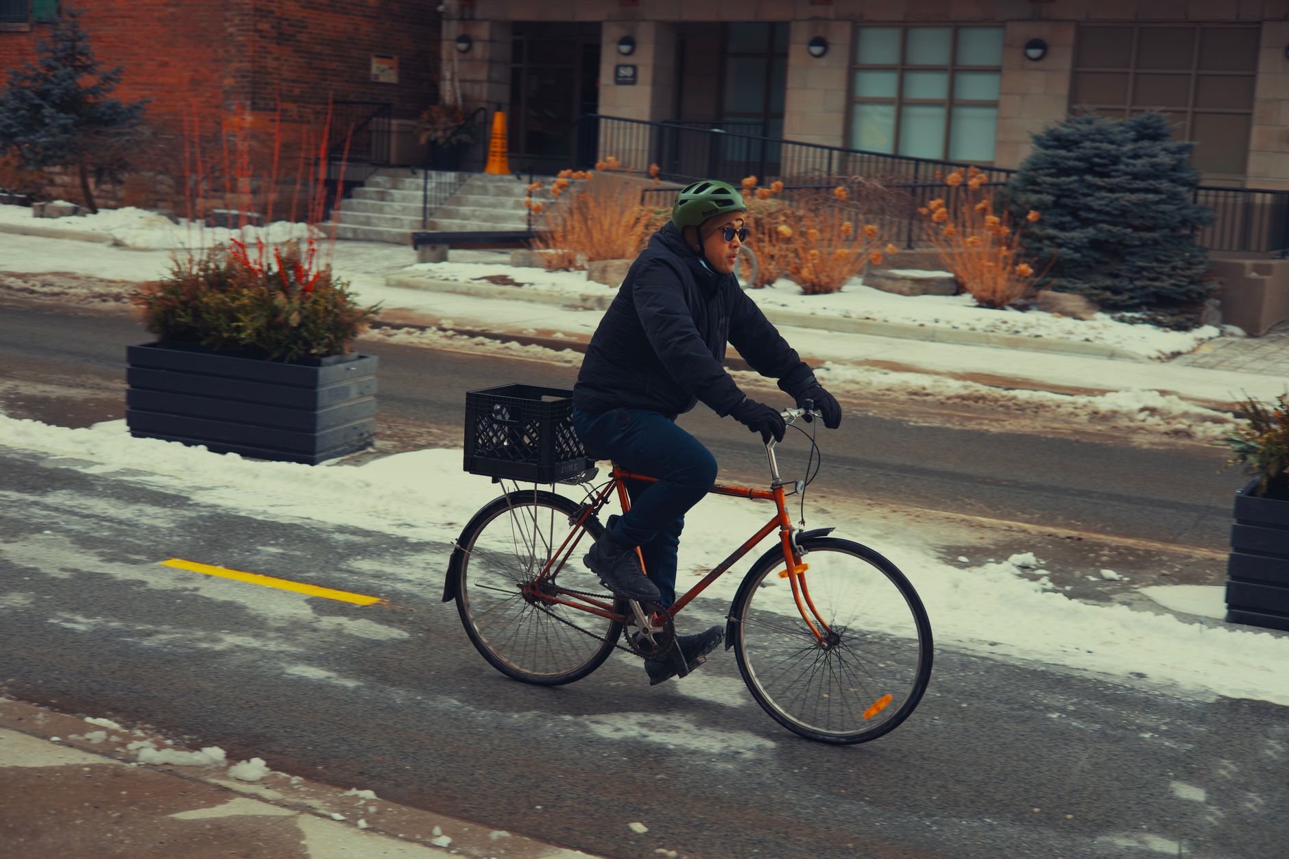 Toronto'da bir bisiklet yolu