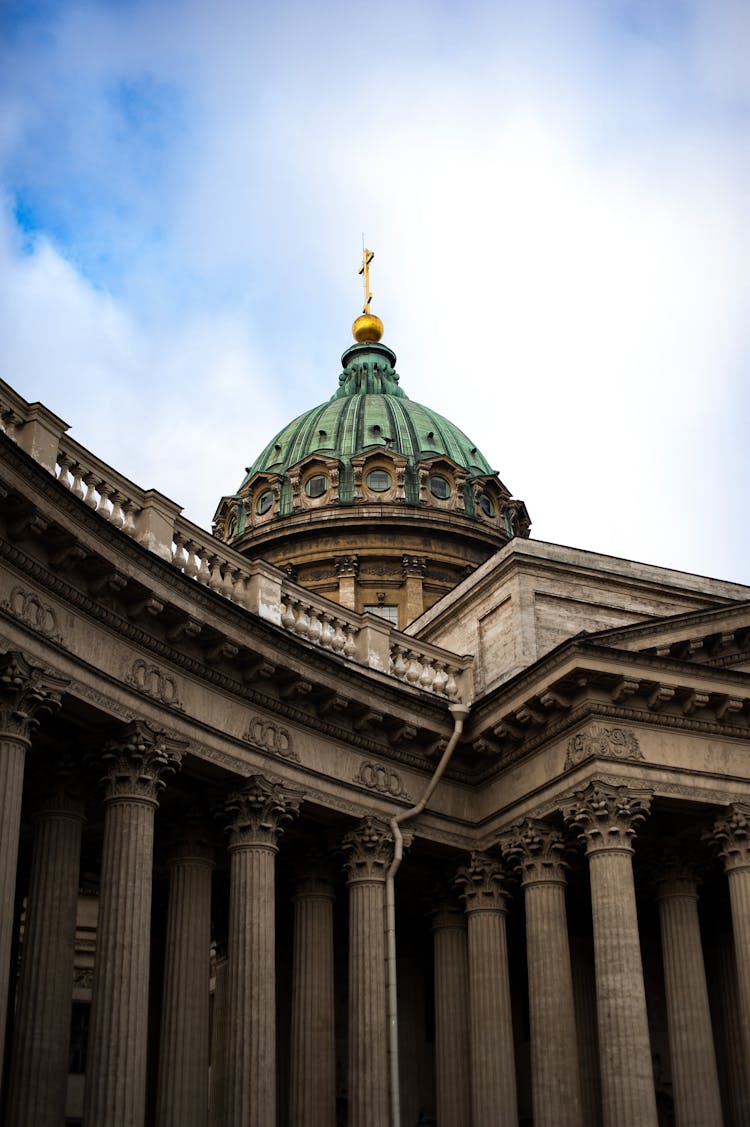 Golden Cross On Cathedral Dome