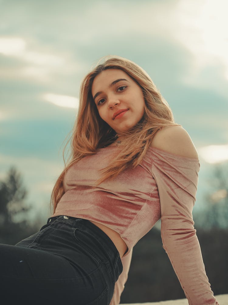 Portrait Of Blonde Woman Smiling