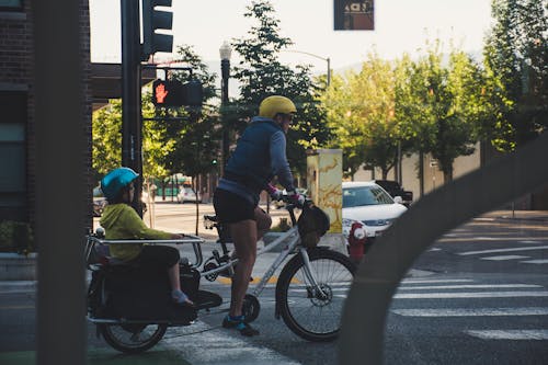 Person Riding Bicycle On Street