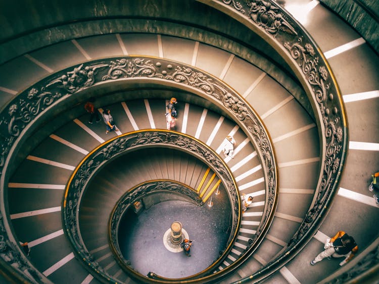 Top View Of Winding Stairs 