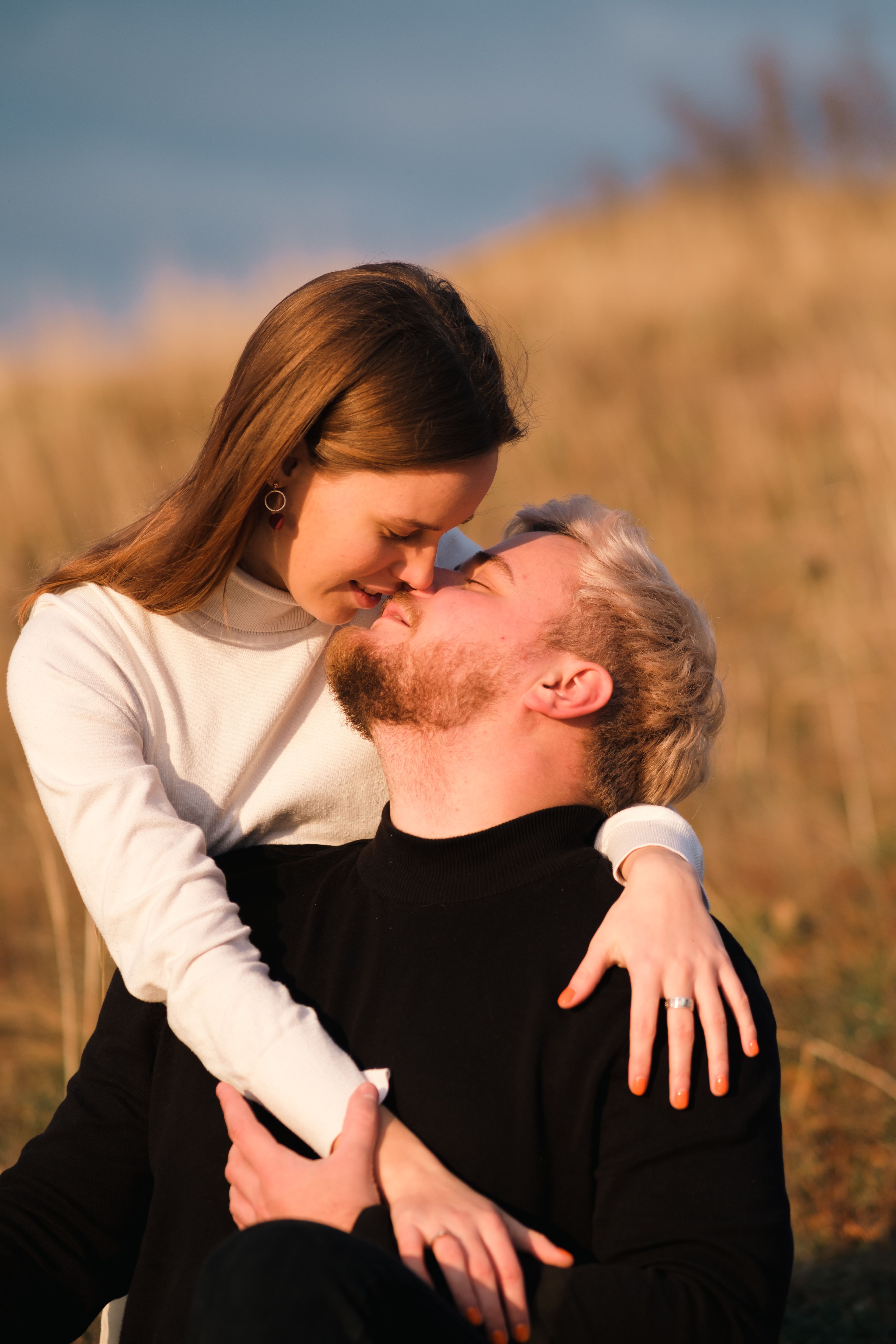 Woman in Leather Jacket Kissing a Man · Free Stock Photo