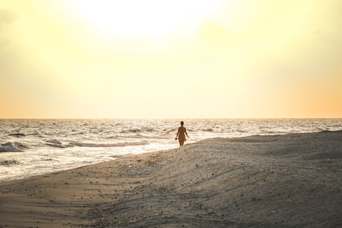 A Woman Alone at the Beach 