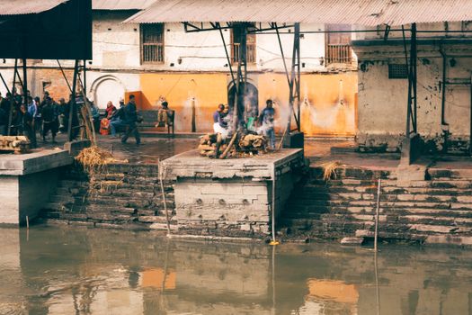 People at Pashupatinath Temple