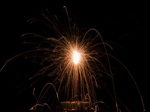 Long Exposure of Fireworks Display 