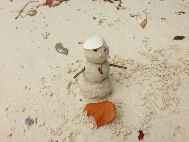  Snowman Made With Sand
