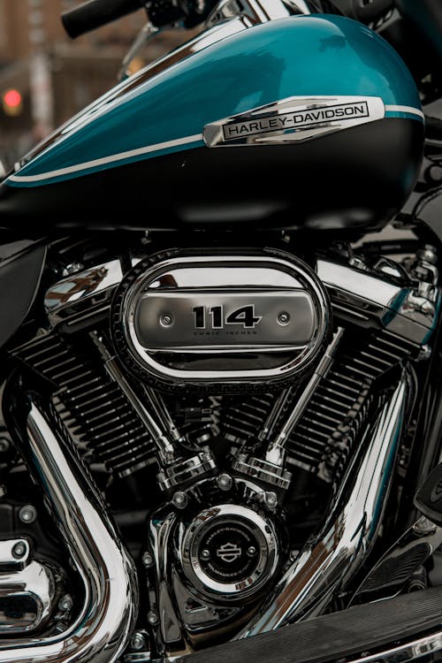 Free Close-up of the Engine of a Harley Davidson Stock Photo
