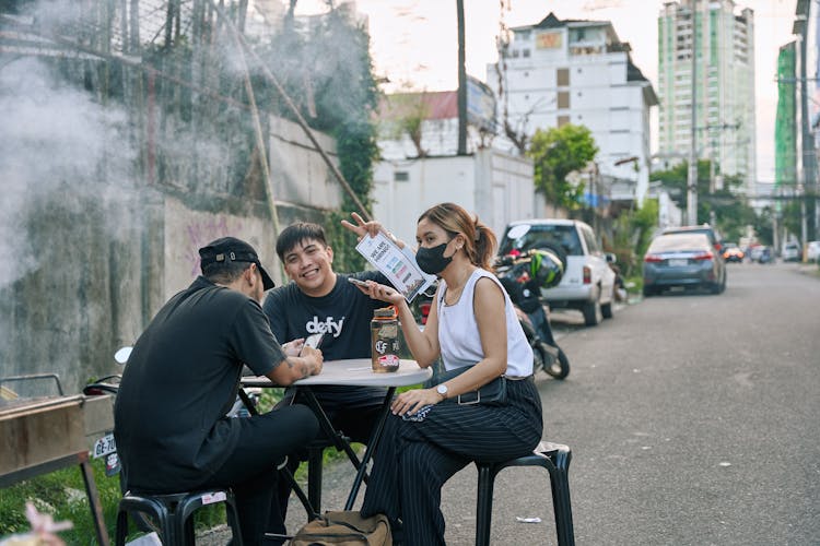 Friends Meeting On Street