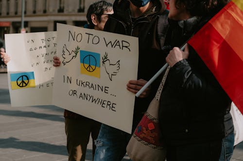People Protesting Against War 