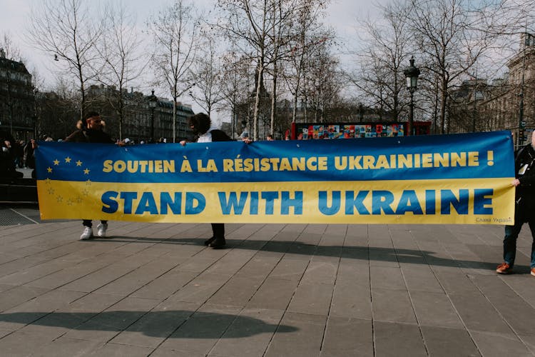 Banner With Declaration Of Solidarity With Ukraine