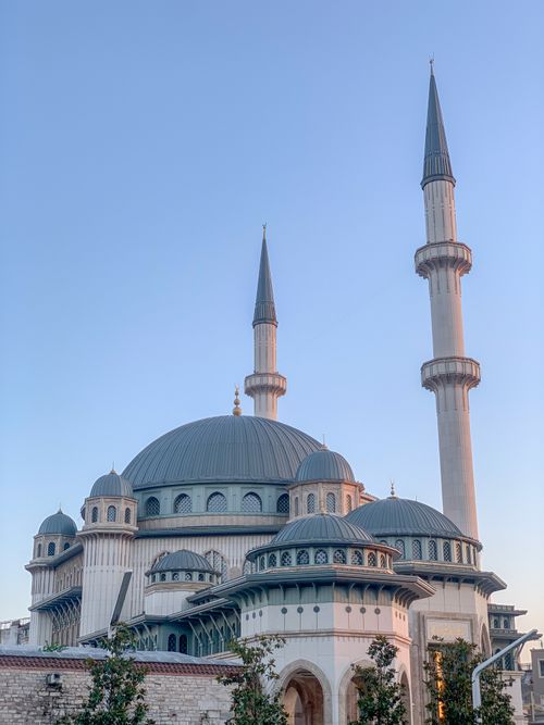 Free A stunning view of Taksim Mosque in Istanbul under a clear blue sky. Stock Photo
