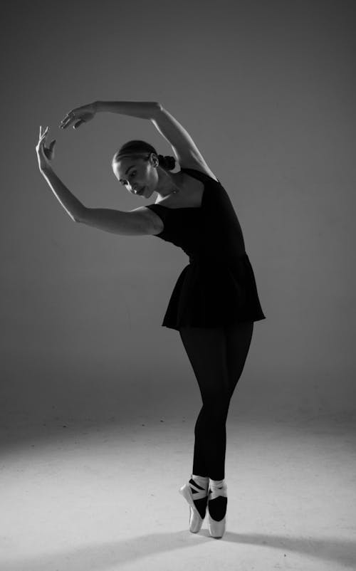 Free Monochrome Shot of a Woman Doing Ballet Stock Photo