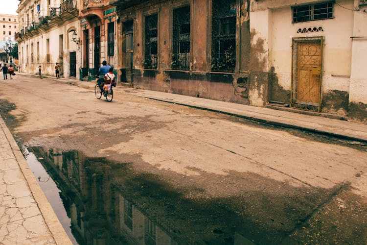 Man On A Bicycle On A Street 