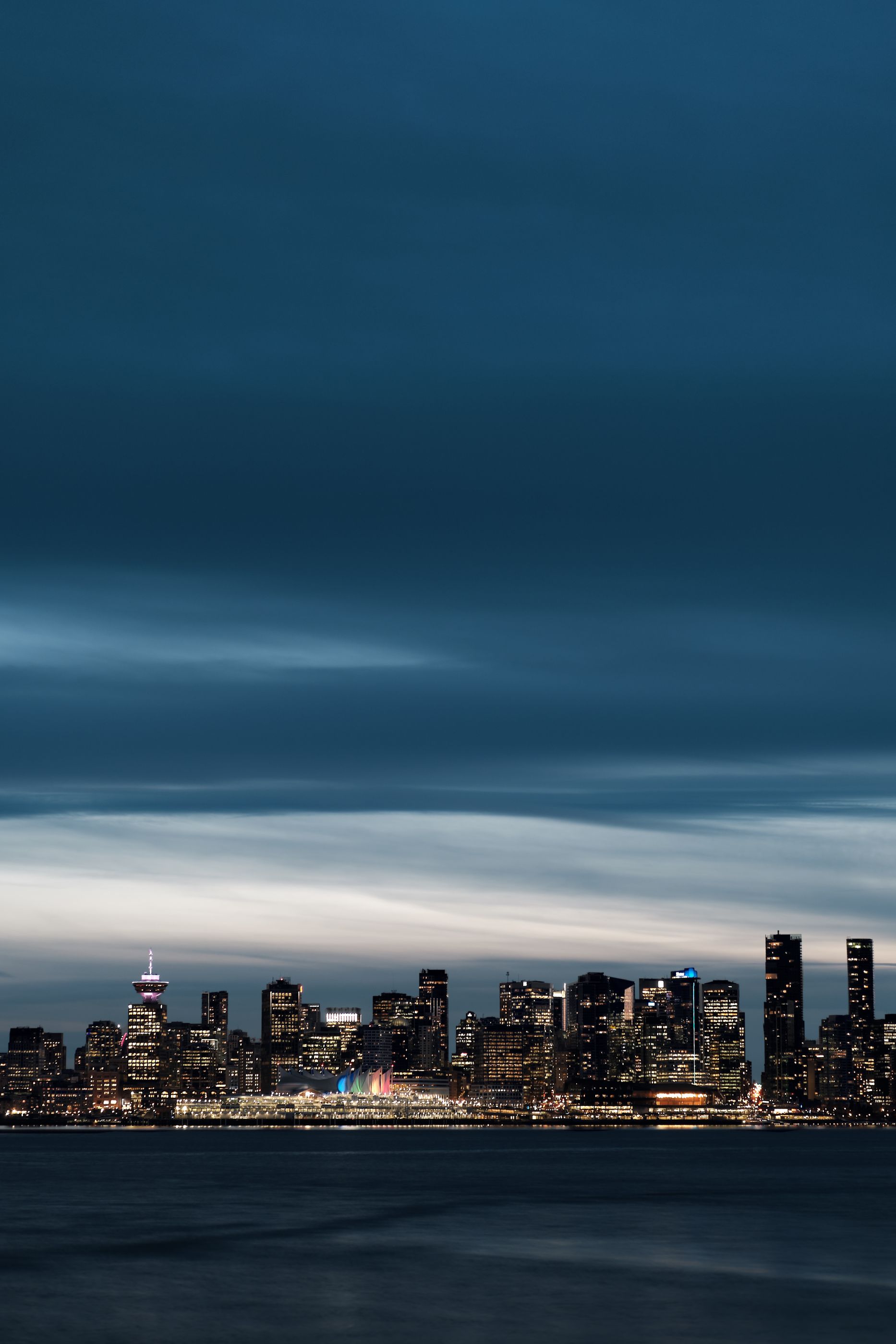 Vancouver skyline at night