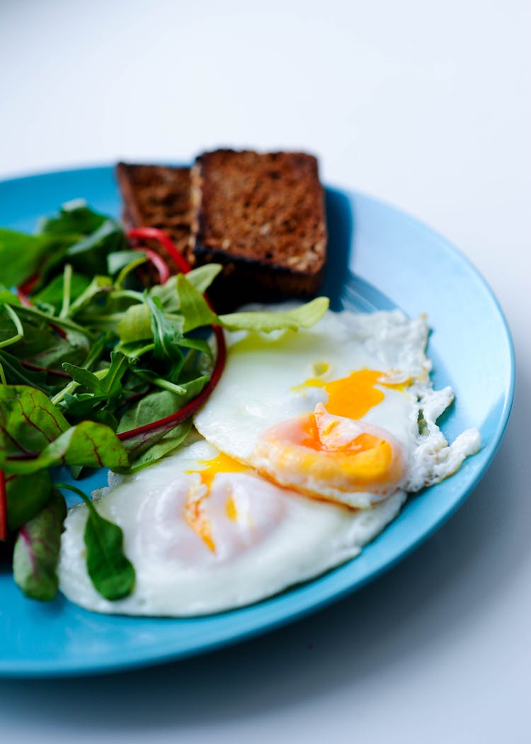 Eggs, Toast And Salad Mix