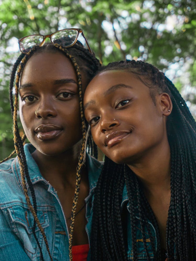 Women In Denim Jackets With Afro Braids