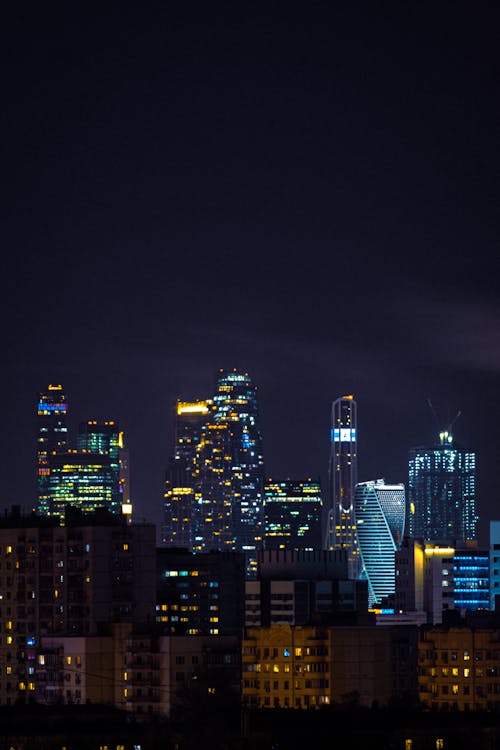 Scenic View of Buildings in the City during Nighttime