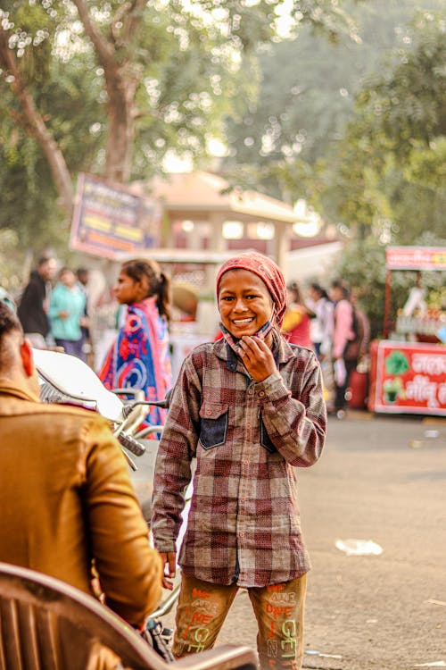 A Woman Wearing Checkered Long Sleeves