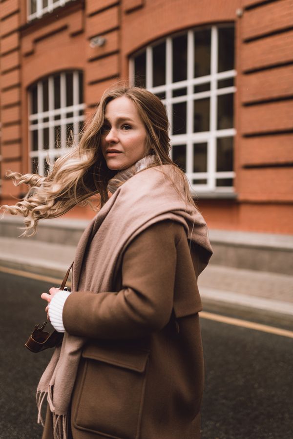 Quilted vest with turtleneck winter layering