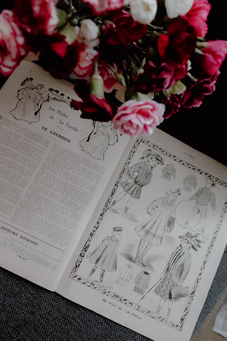 Bouquet Of Flowers And A Book