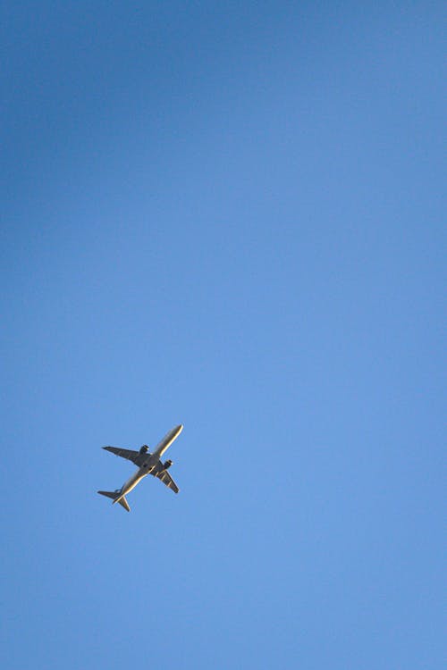 Airplane Flying under Blue Sky