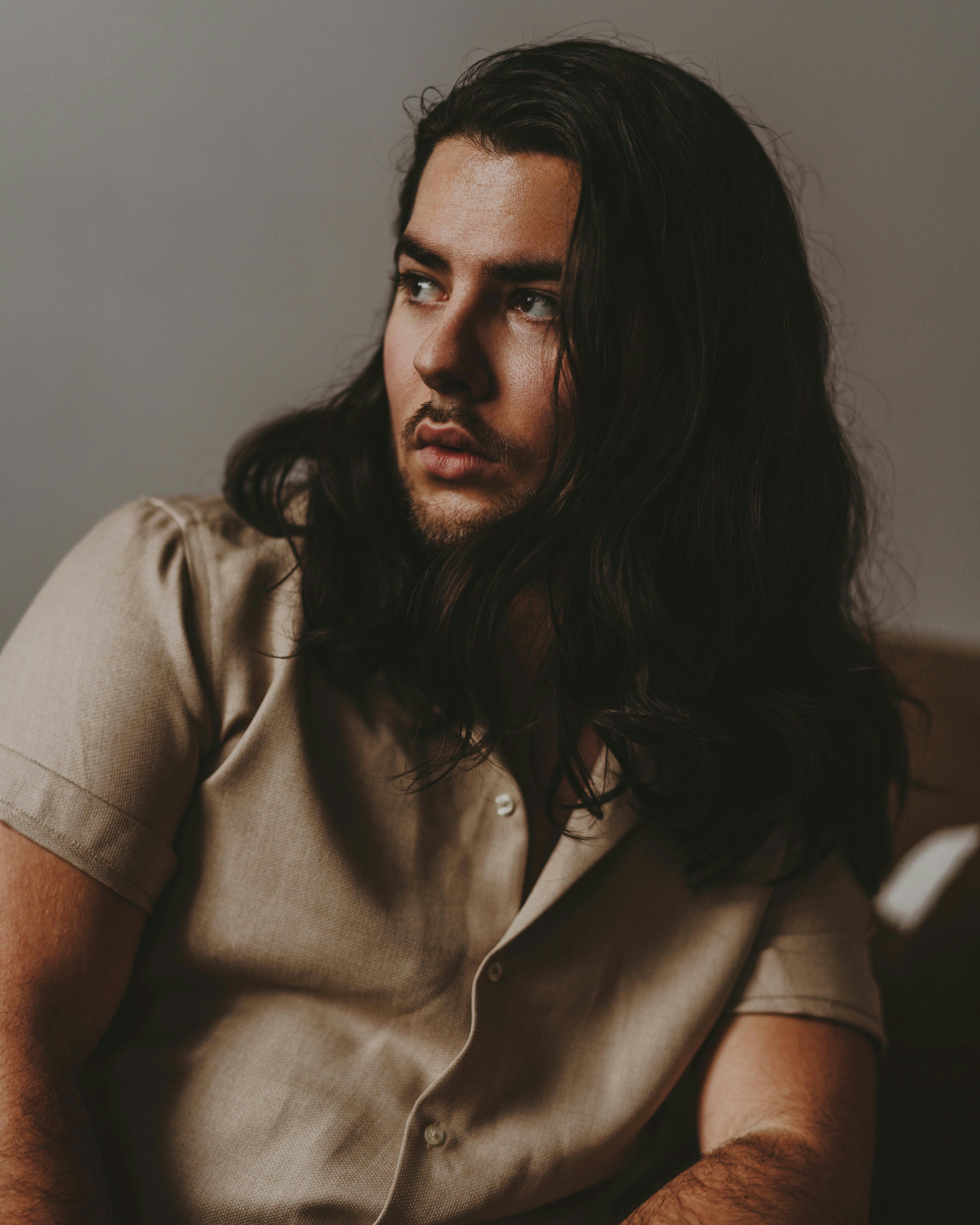 Portrait of Man with Mustache and Long Hair · Free Stock Photo Portrait of Man with Mustache and Long Hair · Free Stock Photo