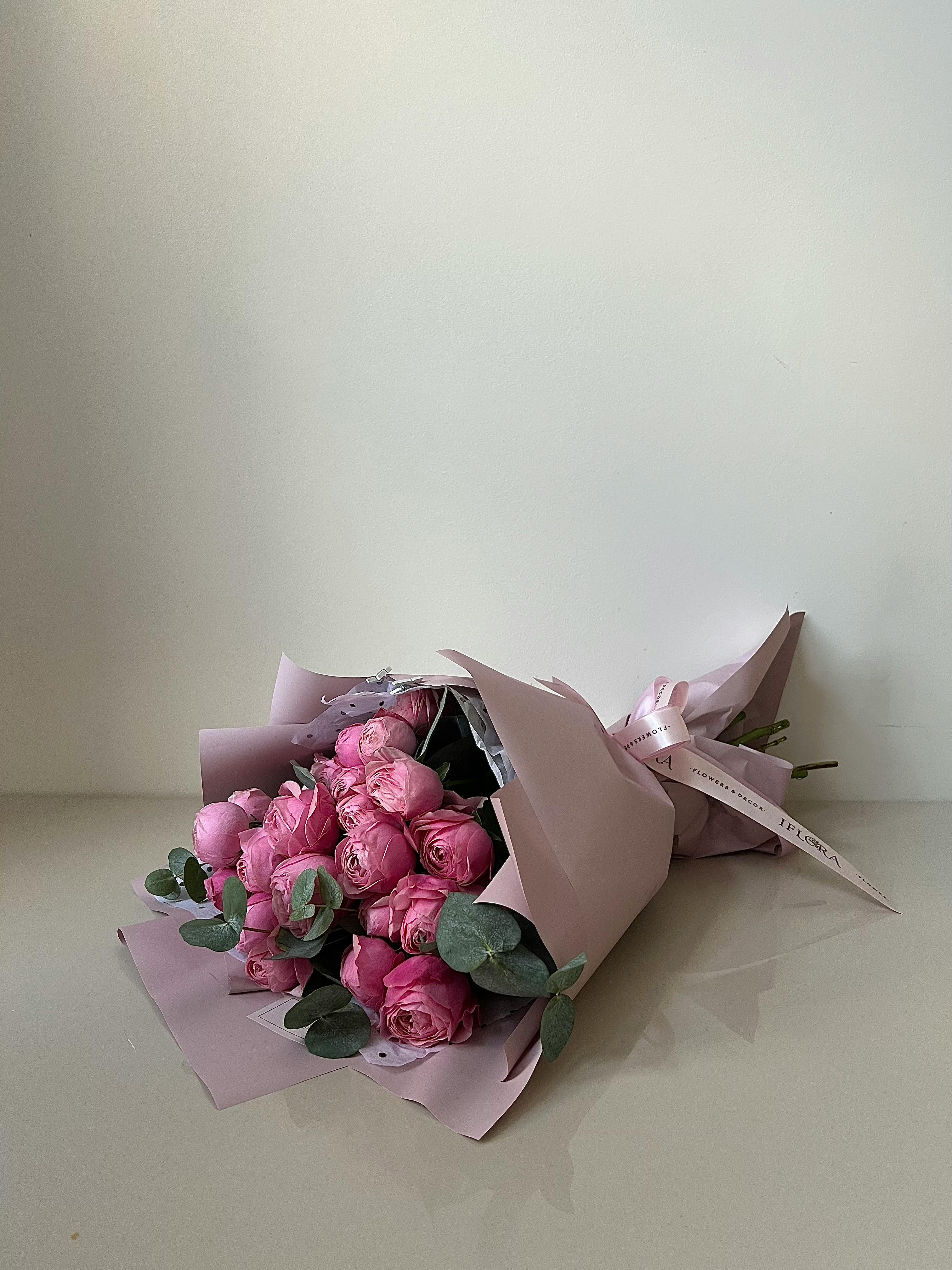 Download Mixed Flowers Bouquet Wrapped in Paper Transparent