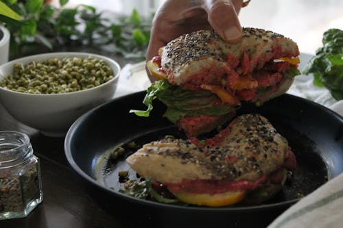 Ilmainen kuvapankkikuva tunnisteilla bagel-voileipä, bagelin resepti, itse tehty