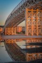 Brown Metal Bridge over Water