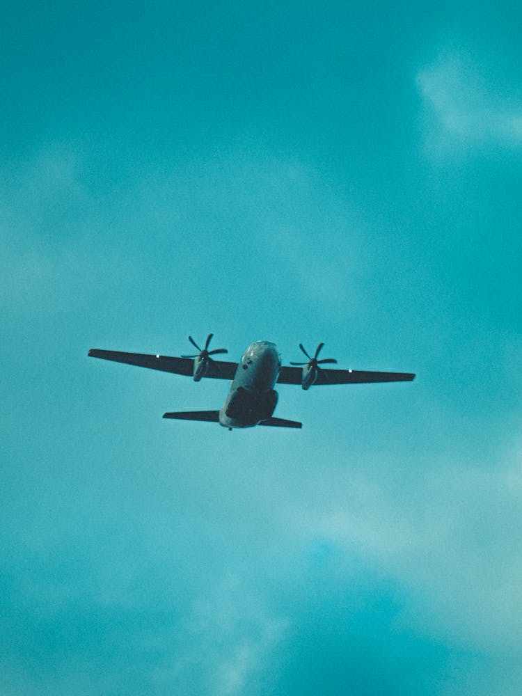 Low Angle Shot Of A Military Airplane 