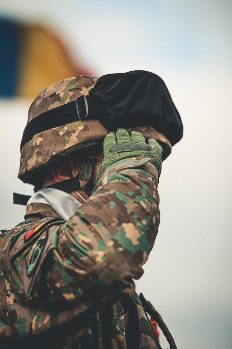 A Military Man Saluting 