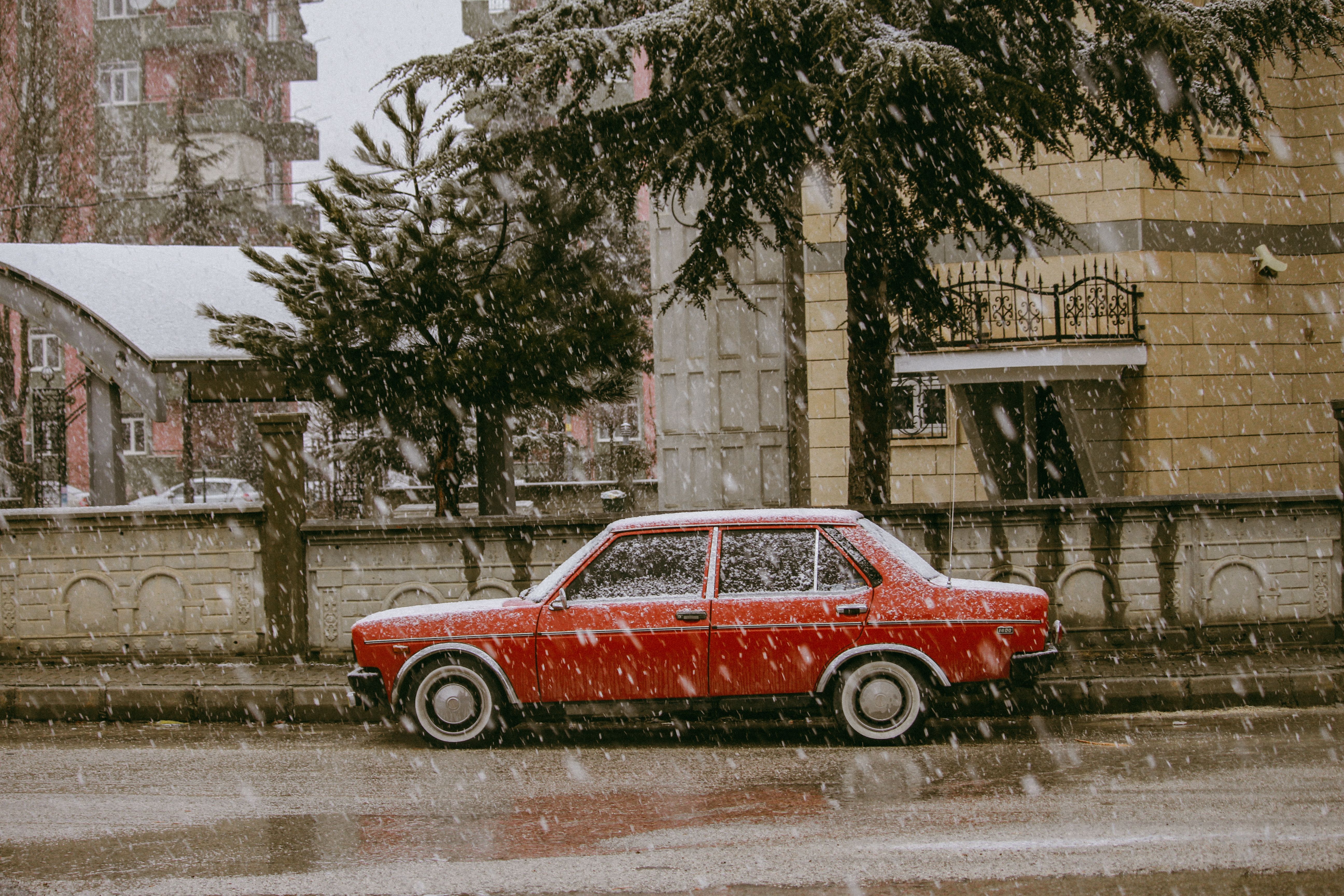 Car Parked on the Side of the Road Covered in Snow · Free Stock Photo