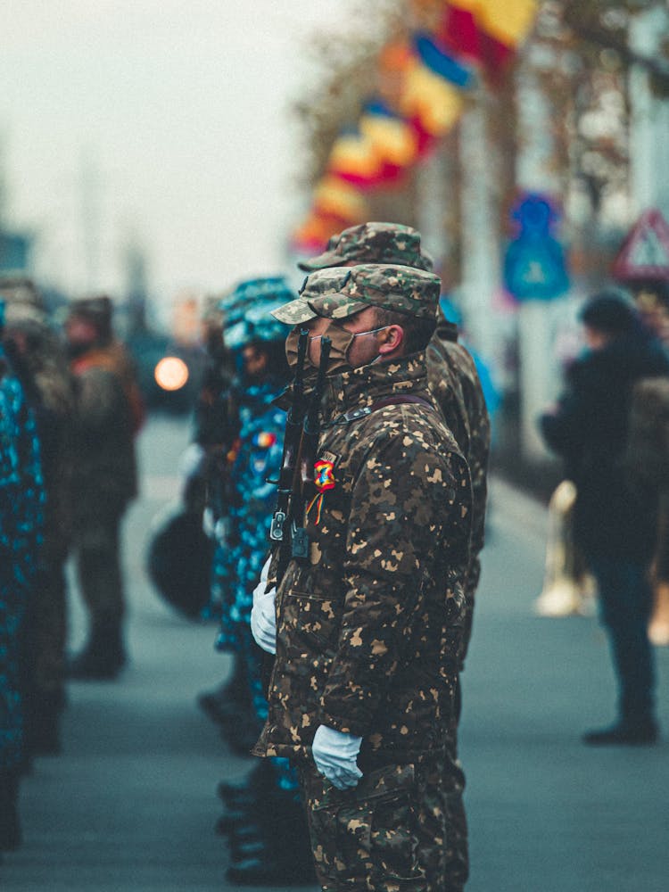 Military Men On City Street