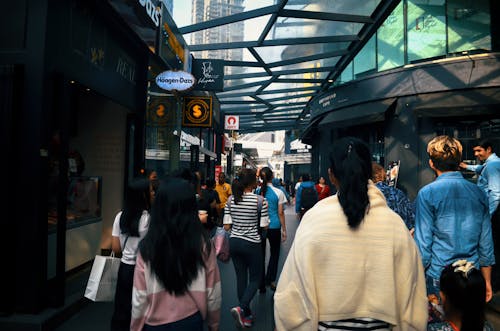 Free stock photo of people, shops, street