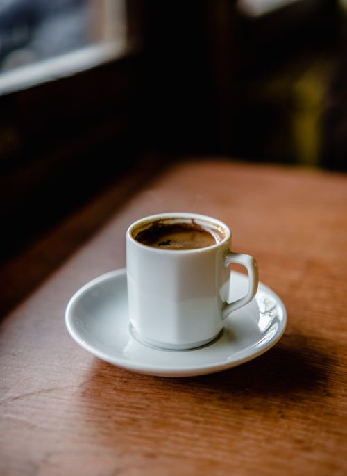 Free A serene moment with a Turkish coffee served in a traditional cafe in Istanbul. Stock Photo