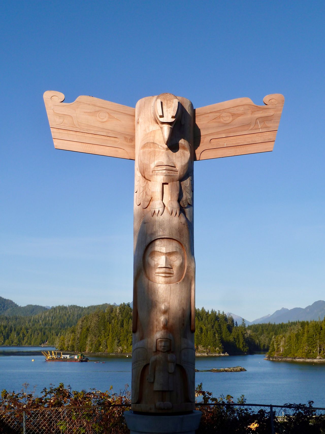 Hand-Carved Cedar Totem Pole