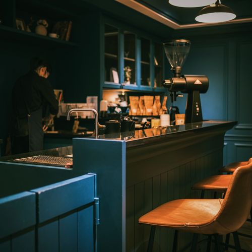 Bar counter with coffee equipment