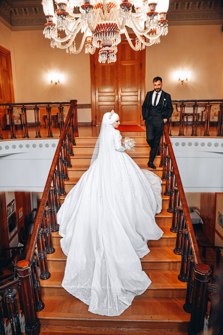 A Bride On A Staircase