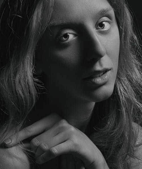 Grayscale Portrait of a Woman 