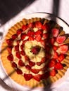 Strawberry and Banana Fruit on White Ceramic Plate