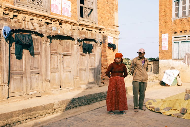 Man And Woman In Village