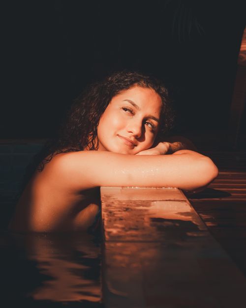 Portrait of Beautiful Blonde in Swimming Pool · Free Stock Photo
