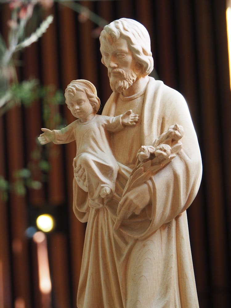 Saint Joseph And Jesus Christ Statue