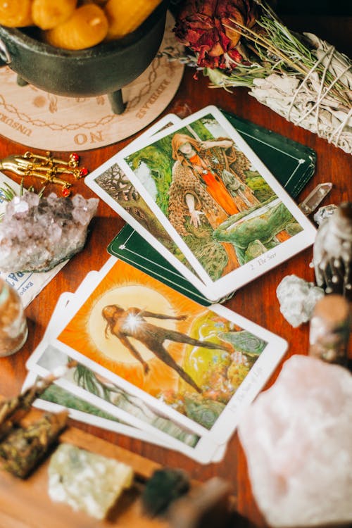 Free Tarot Cards in Close-up Photography Stock Photo